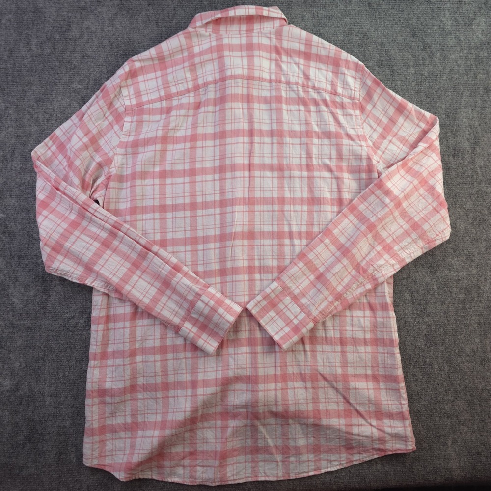 Southern Tide Shirt Medium Pink Plaid Hemp Blend Long Sleeve Button Down - Picture 8 of 9